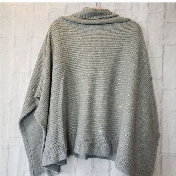 APT. 9 Cowlneck Sequined Sweater Poncho Cape One Size - Picture 5 of 5